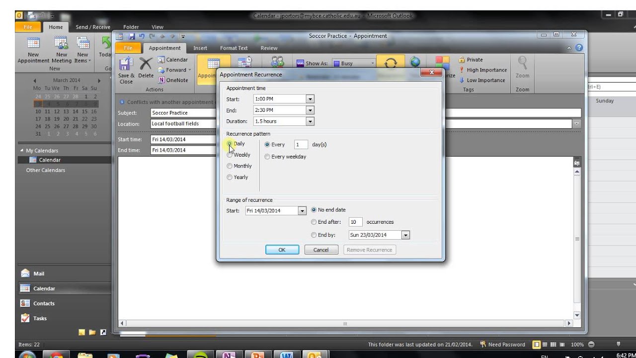How To Make An Outlook Recurring Notice YouTube