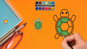 Bé Tập Vẽ Và Tô Màu Con Rùa | Có Hình Tải Về | How to Draw turtle & Color Youtube Videos for Kids