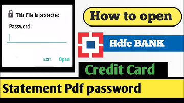 how to open hdfc bank credit card statement Pdf password