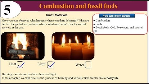 Combustion and Fossil Fuels| Ch-5, Class 8| Part-1| oxford new science