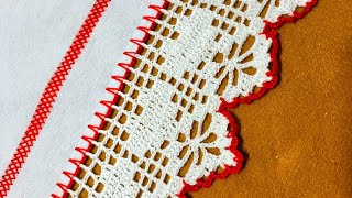Como fazer Bico de Crochê para Toalha de Banho em 2 cores - 527