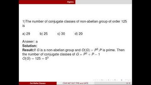 CSIR NET MATHEMATICS, SET, POLY TRB, PG TRB and GATE,#Algebra,#Conjugate_Classes,#Order_of_Group