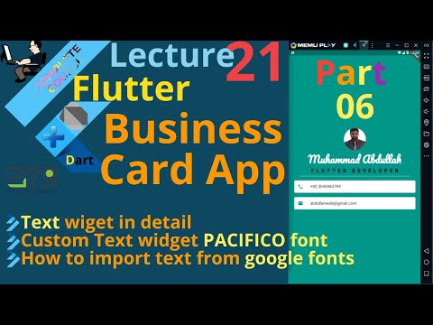 Flutter in Hindi || Text Widget with Google Fonts || Lec # 21 || Part 06