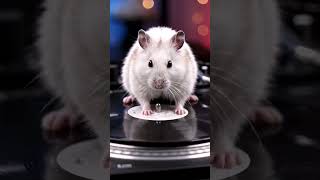 Hamster scratching vinyl record