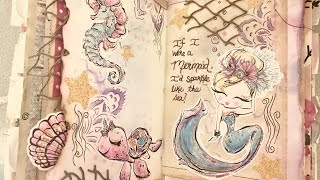 Mermaid Junk Journal Page Process