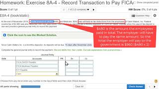Exercise 8A-4 - Record Transaction to Pay FICA/FIT
