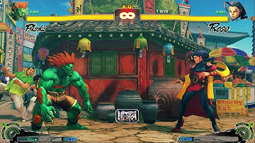 BLANKA VS ROSE | CPU VS CPU Ultra Street Fighter IV  (Hardest AI)
