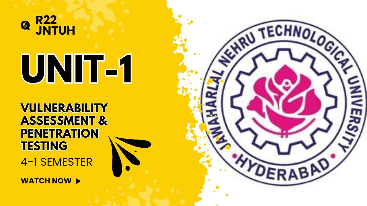 VAPT Unit 1 | Ethics of Ethical Hacking & Understanding Hacker Tactics | JNTUH R22 Cyber Security
