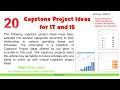 20 Capstone Project Ideas for IT and IS