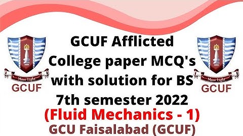 GCUF Afflicted college paper  MCQ