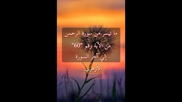 ما تيسر من سورة الرحمن |فضل الأزهري