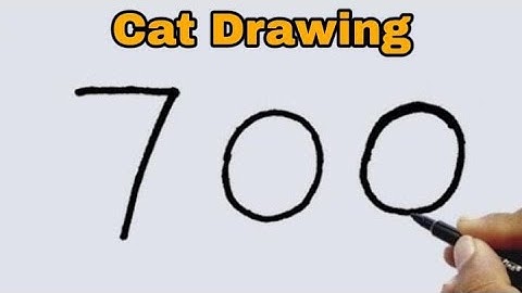 😺 How to Draw Cat From 700 Number | Easy Cat Drawing | Animals Drawing | Number Drawing /Cat Drawing