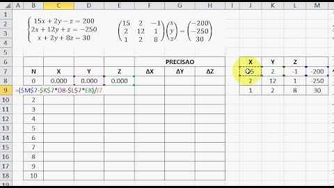 4. Método de Gauss-Jacobi em Planilha Eletrônica