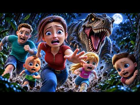 Keluarga Dikejar T-Rex di Hutan Gelap! 🦖😱 | Kids Dino Adventure