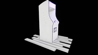 Mrs Pacman machine wireframe 3D model turntable