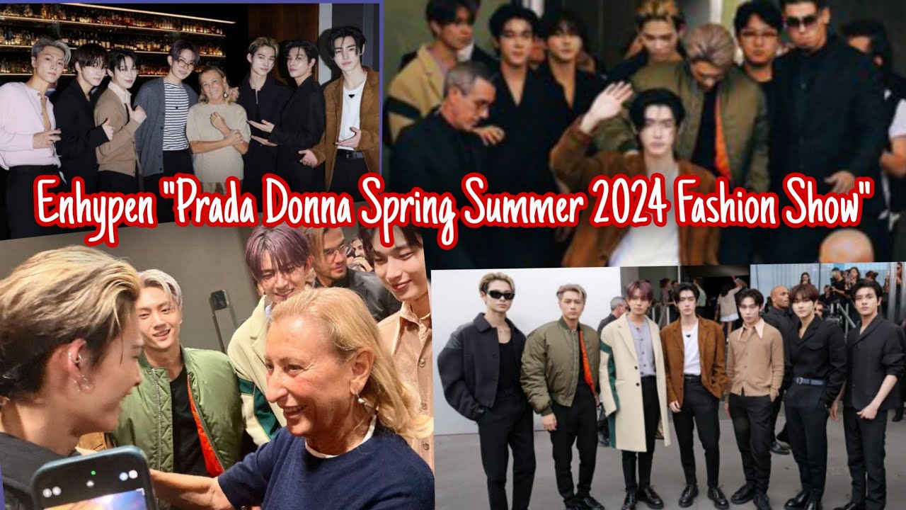ENHYPEN Prada Donna Spring Summer 2024 Fashion Show at Fondazione Prada in Milan