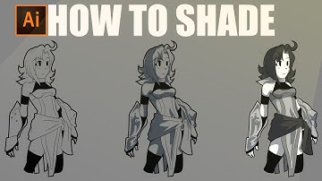 How to Shade Anime Characters - tutorial - Adobe Illustrator - STEP BY STEP