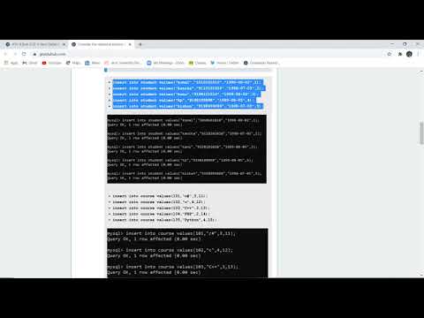 Create table Student,Course,Result and queries create,insert,select,join,where,aggregation functions