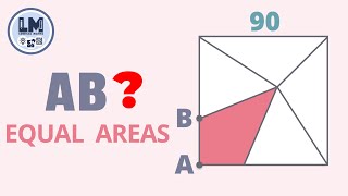 HOW TO SOLVE THIS TRICKY GEOMETRY PROBLEM: Square Divided Into 5 Equal Parts