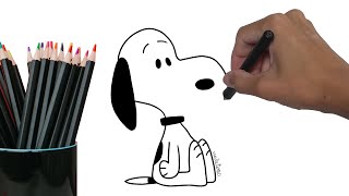 Como desenhar Snoopy simples e bem rápido passo a passo