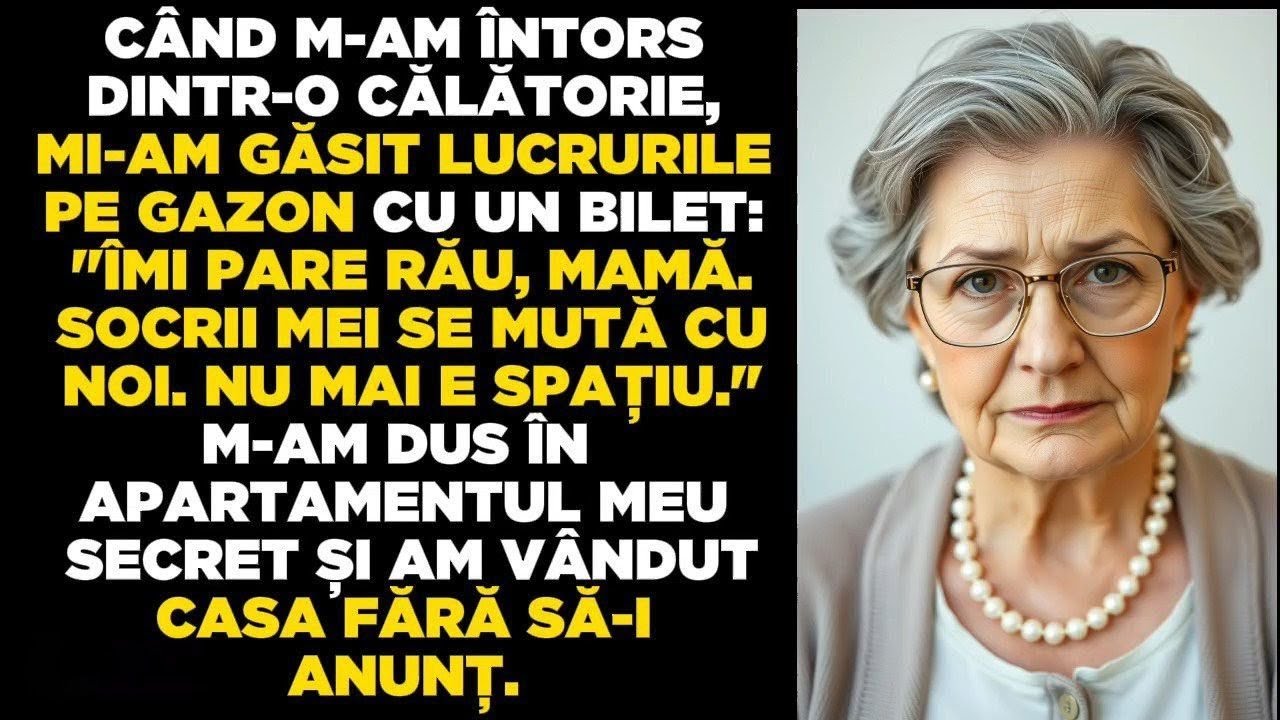 După călătoria mea am găsit lucrurile pe iarbă cu un bilet: «Iartă-mă, mamă, nu mai e loc»
