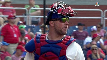 ARI@PHI: Rupp throws out Fuentes at second base