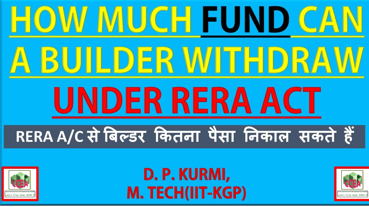 Withdrawal of Funds from RERA account ! HOW MUCH FUNDS CAN A BUILDER WITHDRAW!93