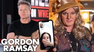 Gordon Ramsay Calls His Kids While Undercover As A Woman On 24 Hours to Hell & Back