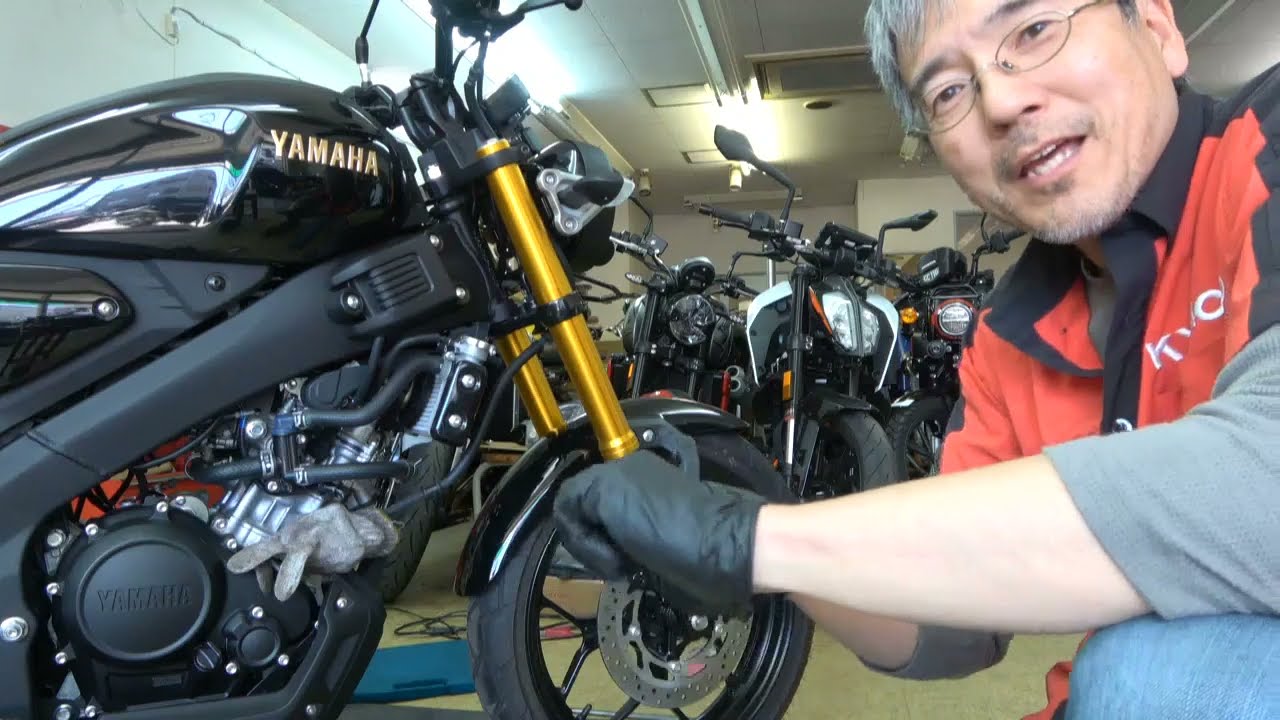 XSR155 Pre-delivery inspection: Front-end maintenance - YouTube
