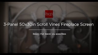 Celebrity 3-Panel 50x30in Scroll Vines Fireplace Screen SKY4164 Wealth