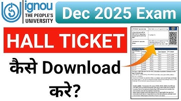 IGNOU Hall ticket kaise download kare | ignou admit card download | ignou Hall ticket dec 2025 exam
