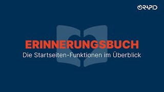Die Startseiten-Funktionen im Überblick - Rapid Data - Das Erinnerungsbuch