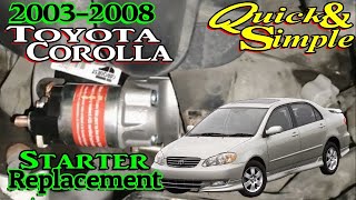 Toyota Corolla Starter Replacement 2003-2008