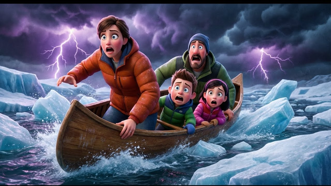 The Brave Family’s Winter River Adventure ❄️🛶 | Animated Moral Story for Kids
