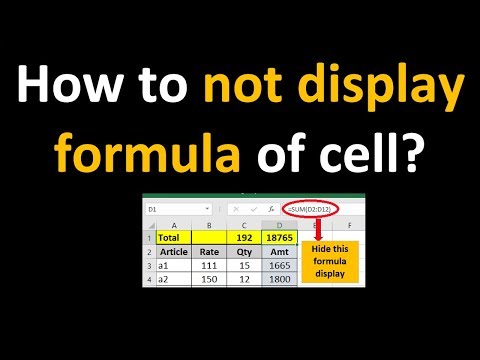 Hide or not displaying a cell formula. (Show only formula output)