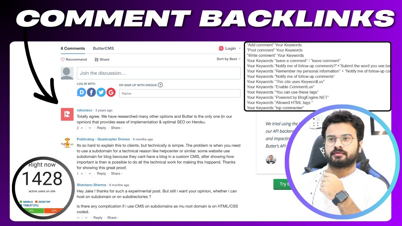 10,000+ Blog Comment Backlinks LIST for FREE (Dofollow + DA + TRAFFIC ...