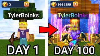 Playing 100 DAYS in a NEW ACCOUNT in SkyBlock!! -Blockman Go screenshot 2