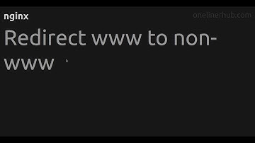 Redirect www to non-www