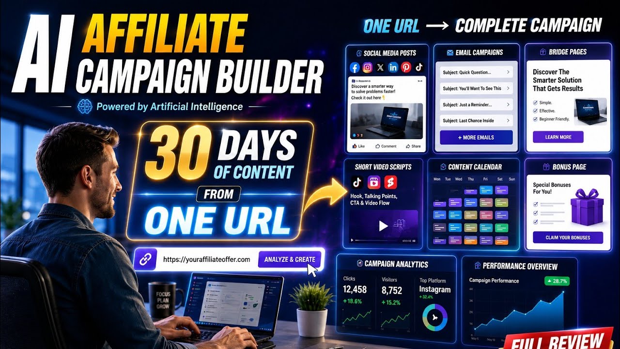 URL Profit AI Review | AI Affiliate Campaign Builder That Creates 30 Days of Content From One Link