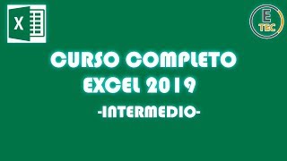 CURSO EXCEL 2019  INTERMEDIO