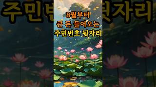 8월부터 큰 돈들어오는 주민번호 뒷자리 #사주 #운세 #재물운 #금전운
