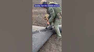 Soldiers Crack Open Intact Geran Drone with an Axe!!