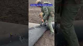 Soldiers Crack Open Intact Geran Drone with an Axe!!