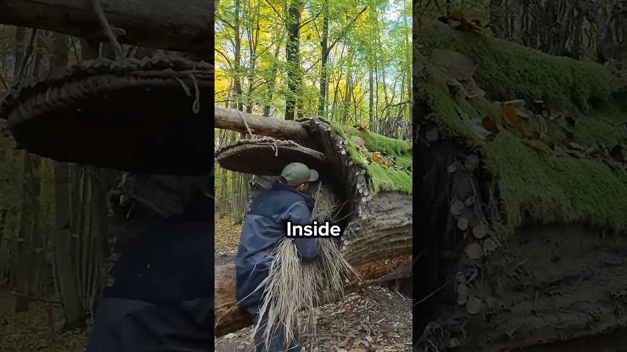 Turning Tree Stump Into Survival Shelter