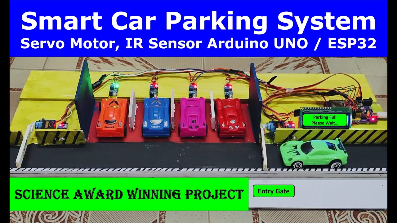 Smart IR Based Parking System Using ESP32, Servo Motor, I2C LCD || School Project || College Project