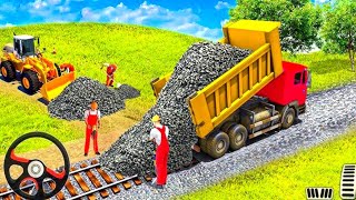 Railroad Builder Construction Excavator Trucks Driving - Real JCB Game 3D - Android GamePlay  screenshot 1