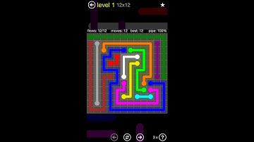 Flow free walkthrough - 12x12 Mania - levels 1 - 150