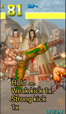 Power Instinct ATLUS (1991) White Buffalo: How to 5 hits Combo