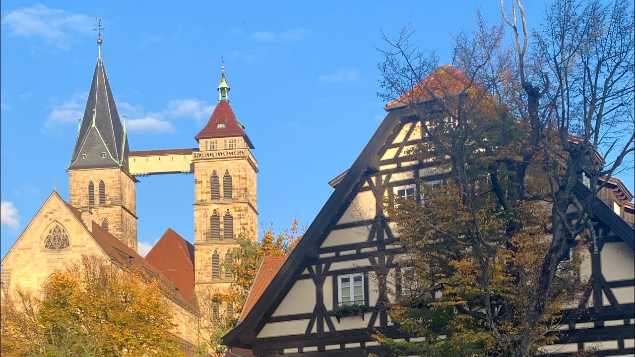 Esslingen by river Neckar in Germany 