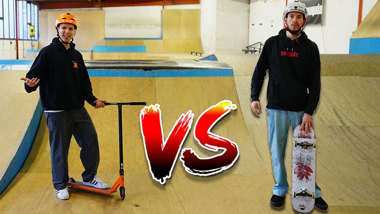 Pro Skateboarder VS Pro Scooter Fahrer! YouTube